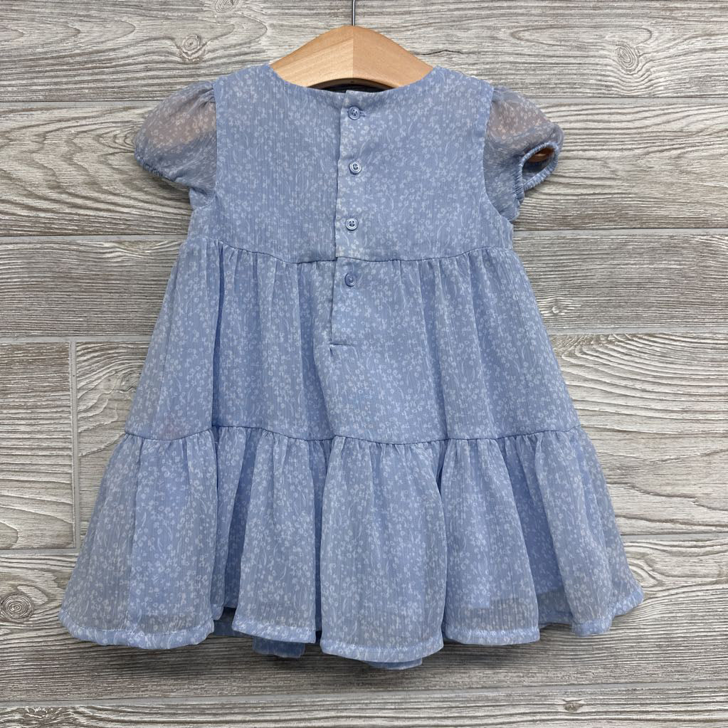 Sheer Tiered Dress Flowers 12M