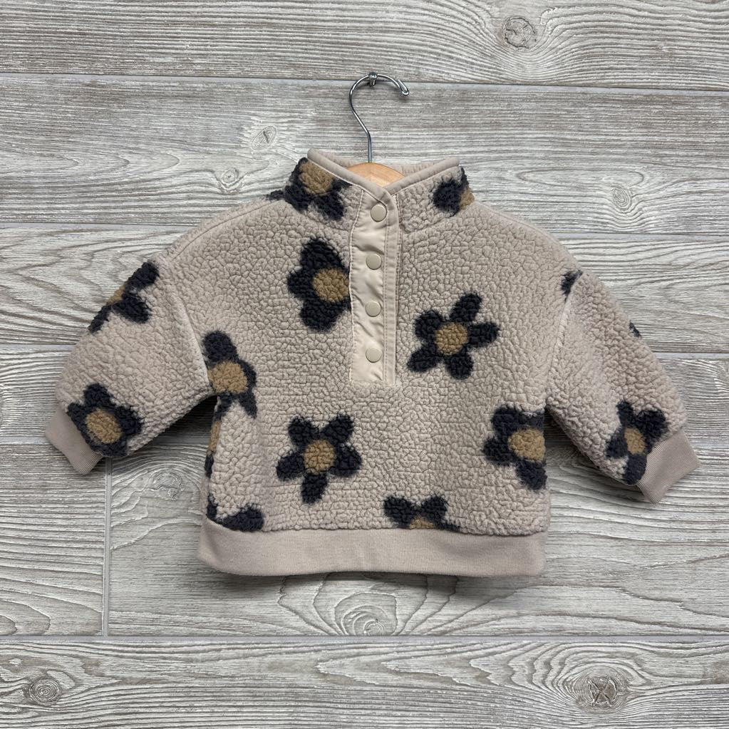 Sherpa 1/4 Snap Pullover Flowers 12M