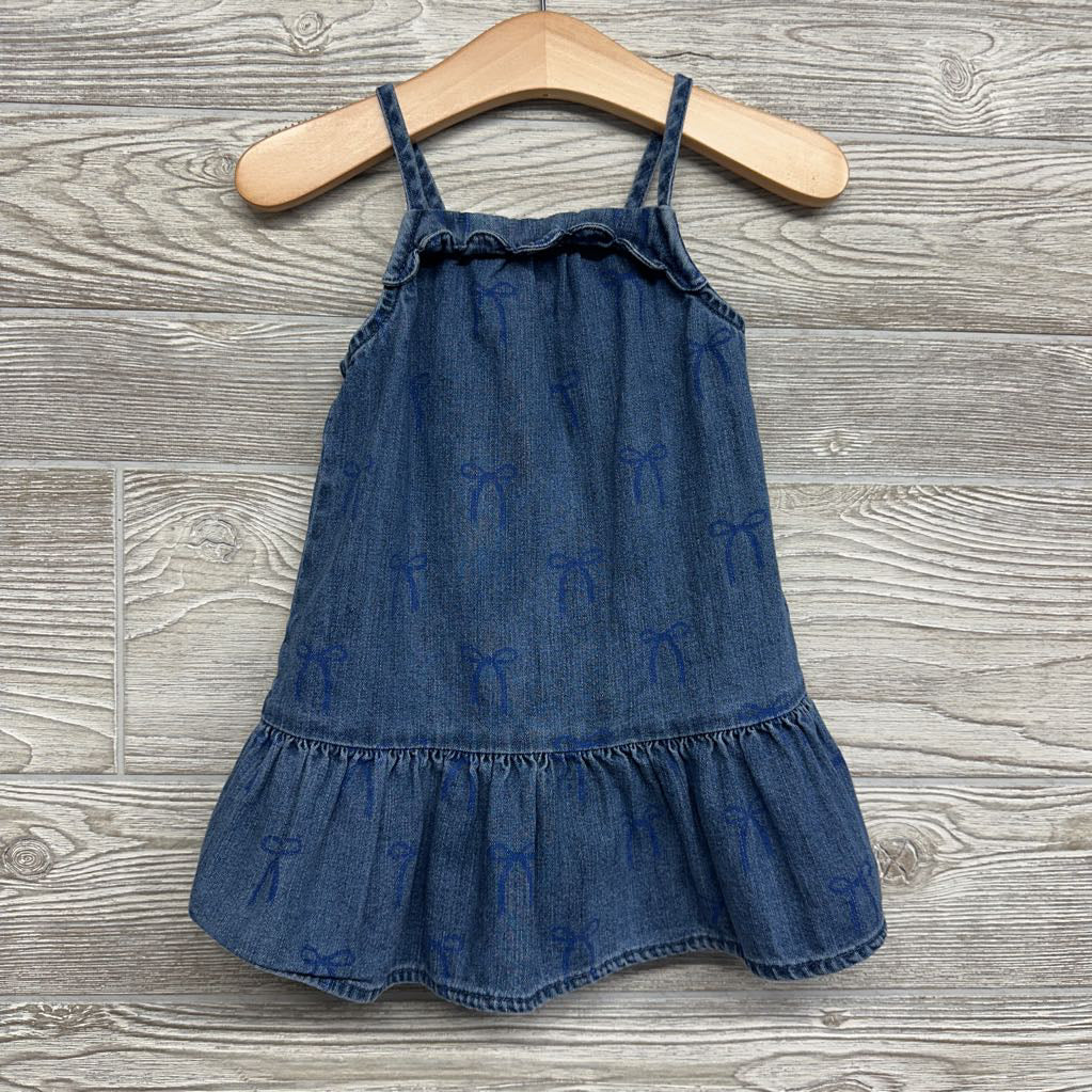 Denim Peplum Dress Bows 12-18M