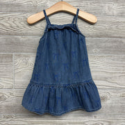 Denim Peplum Dress Bows 12-18M