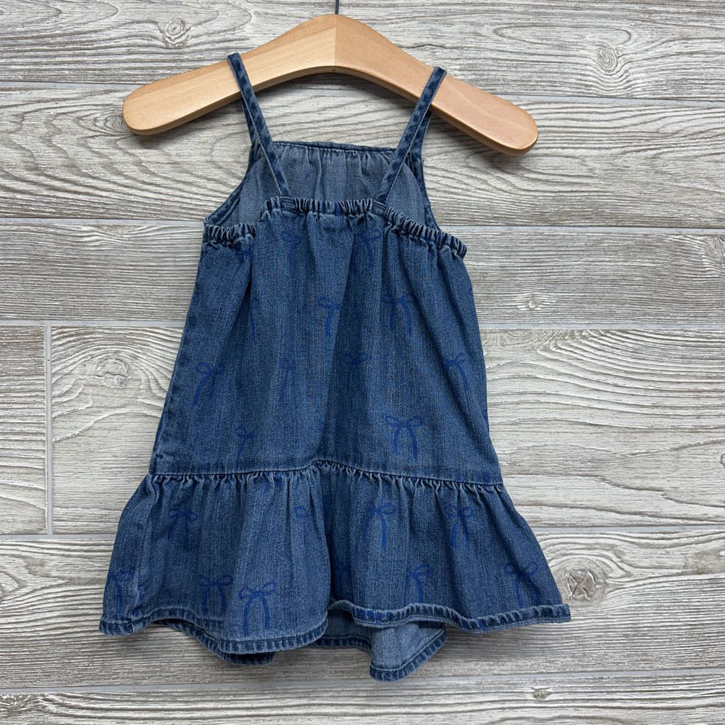 Denim Peplum Dress Bows 12-18M