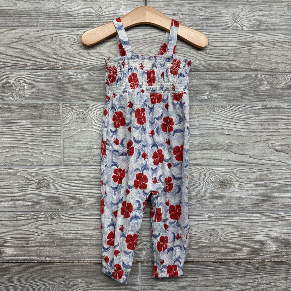 Smocked Tank Top Jumpsuit Flowers 12M