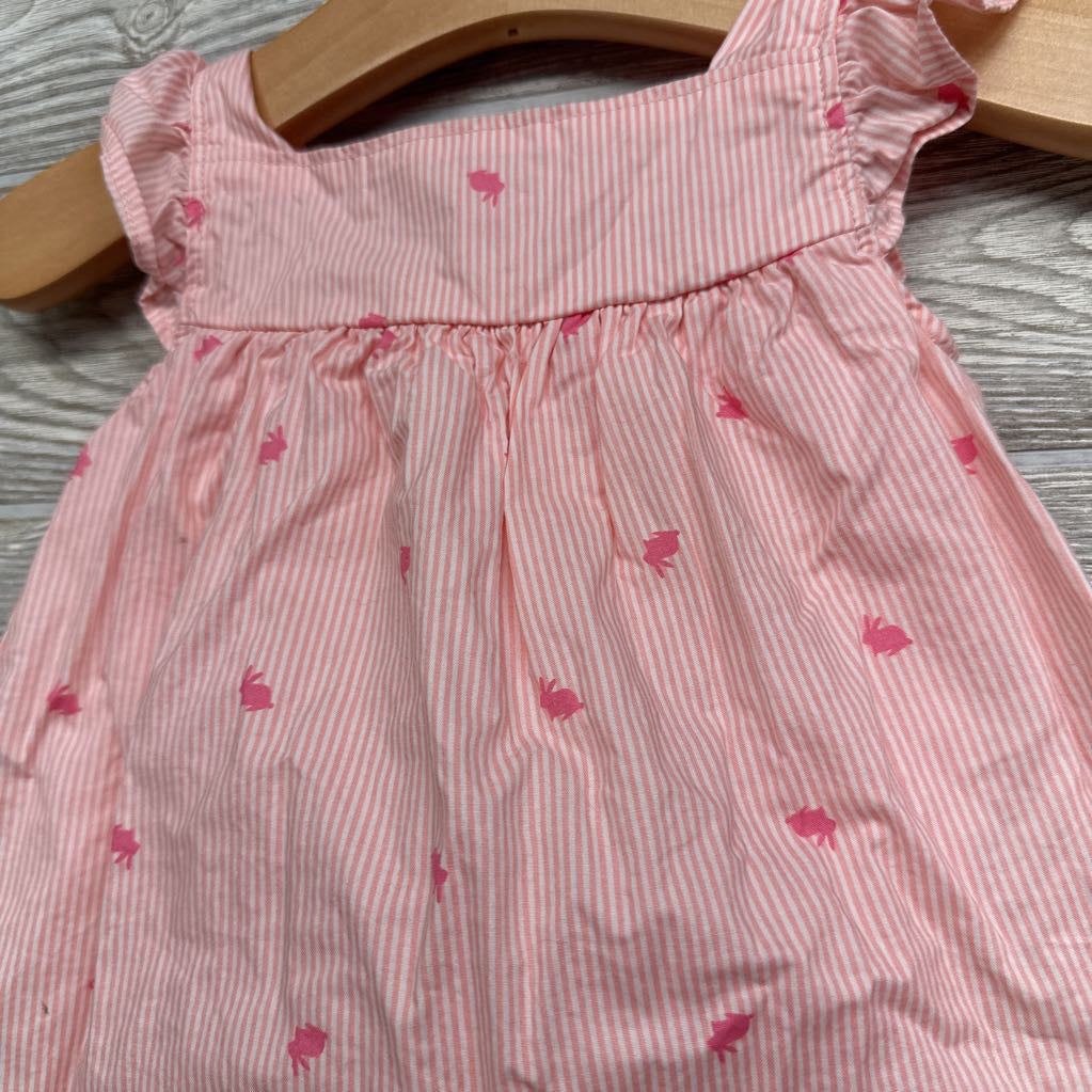 Flutter Sleeve Sunsuit Rabbits & Stripes 6M