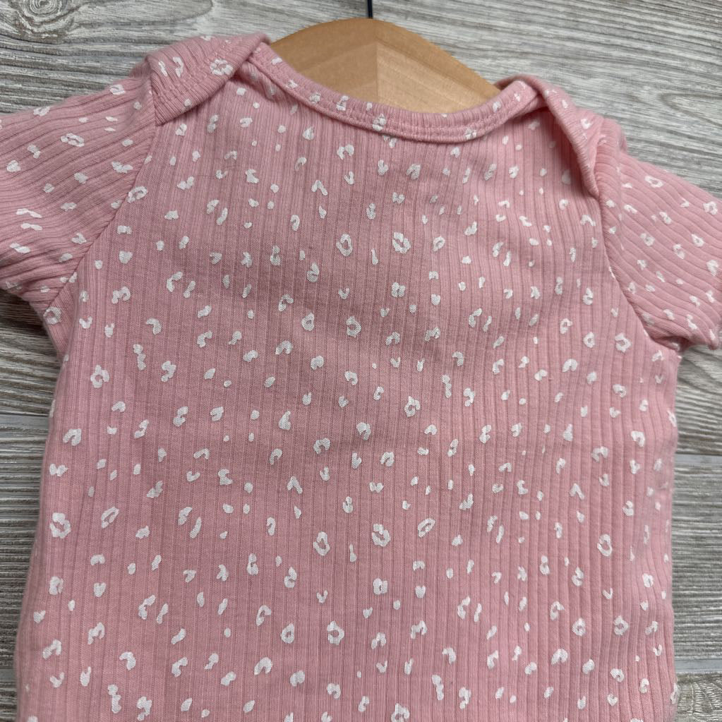 Ribbed Lettuce Trim Shirt Animal Print 6M