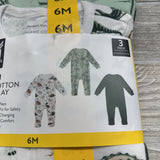 NEW 3 Pk Organic Sleep & Play Sleepers 6M