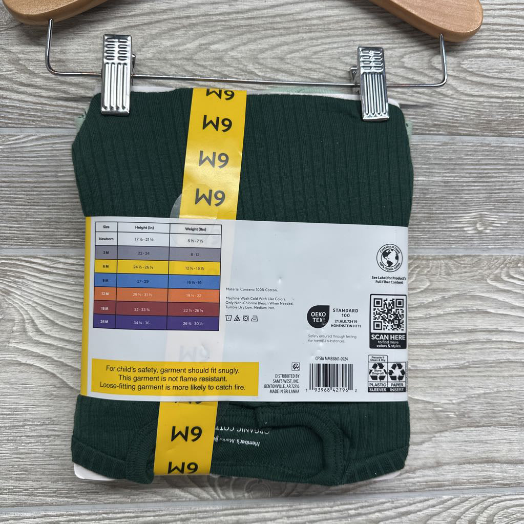 NEW 3 Pk Organic Sleep & Play Sleepers 6M