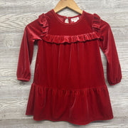 Tiered Velour LS Dress Ruffles 5t