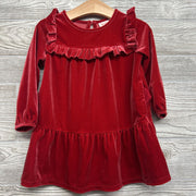 Tiered Velour LS Dress Ruffles 2t