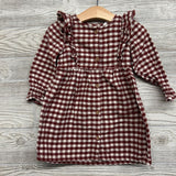 Gingham Button Up LS Dress 24M