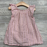 Flutter Sleeve Dress Glitter Stripe 2t