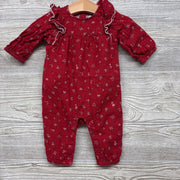 Outfit Ruffle Sleeve Flowers Glitter Stripes 3-6M