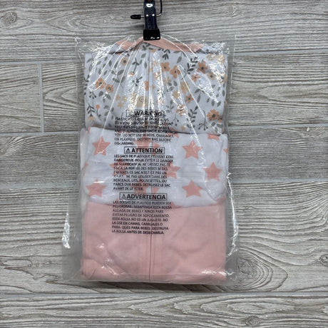 NEW 3 Pk Sleepers Flowers, Stars & Solid 0-3M