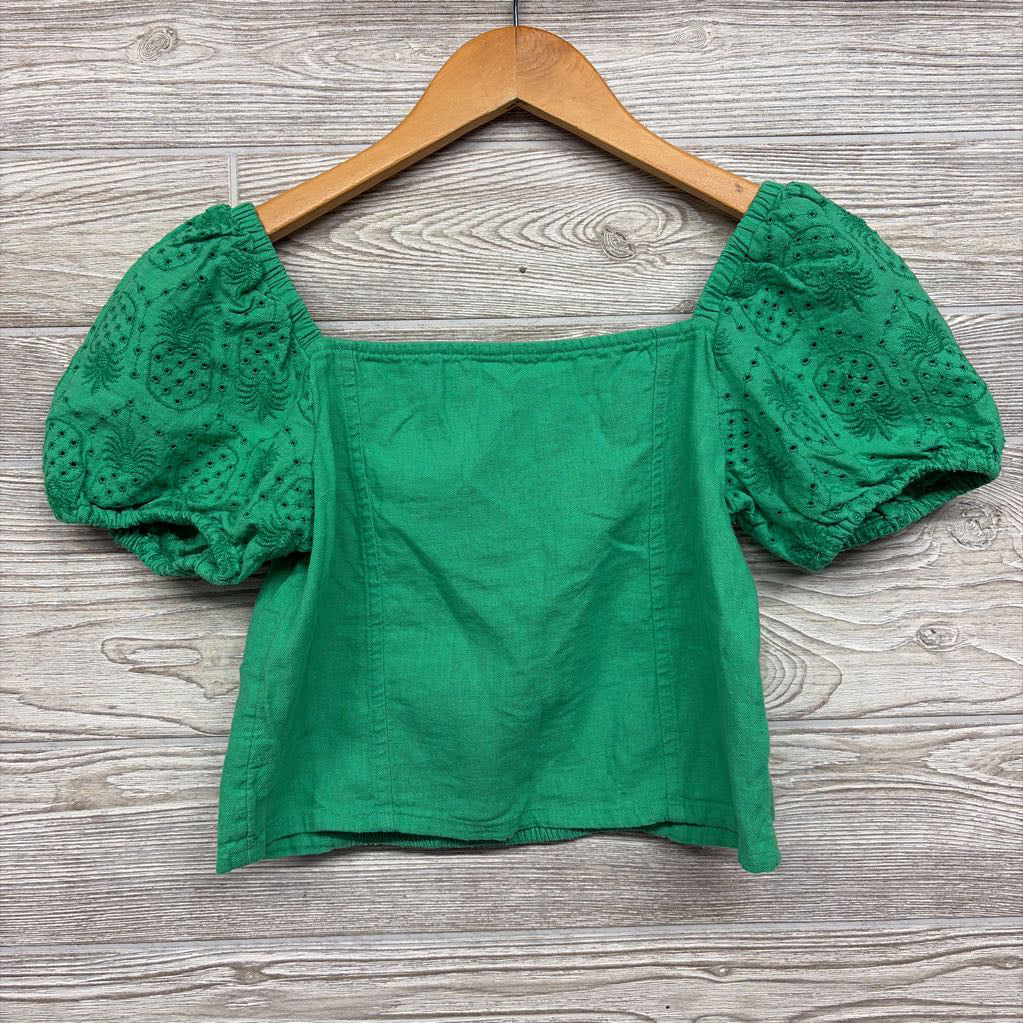 Smocked Shirt Eyelet Pineapple Sleeves 14-16