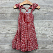 Gingham Flutter Strap Dress 2t