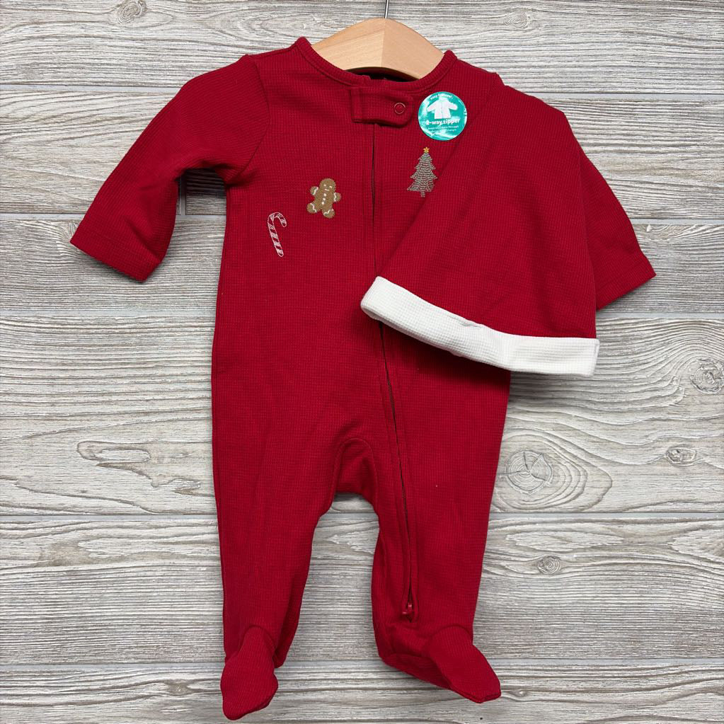 NEW Waffle Knit Sleeper Candy Cane, Gingerbread Man 0-3M