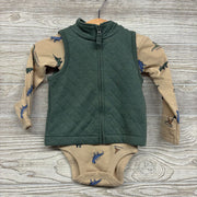 Quilted Vest, Shirt & Pants Dinosaurs 0-3M