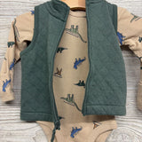 Quilted Vest, Shirt & Pants Dinosaurs 0-3M