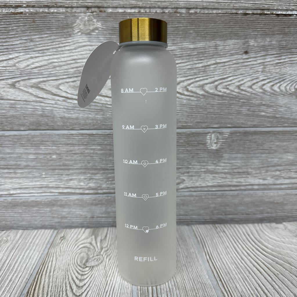 NEW Glass Water Bottle Hourly