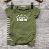 Shirt Just A Boy In Love With His Mama & Pants Stripes 3M