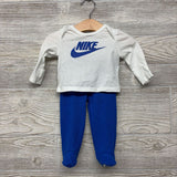 LS Shirt Swoosh, Waffle Knit Footed Pants & Hat 3M