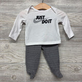 LS Shirt Just Do It & Footed Pants Stripes 3M