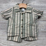 Button Up Shirt & Shorts Stripes 3M