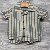Button Up Shirt & Shorts Stripes 3M