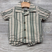 Button Up Shirt & Shorts Stripes 3M