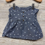 Cap Sleeve Chambray Tunic & Bubble Shorts Flowers 3-6M
