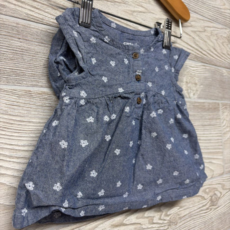 Cap Sleeve Chambray Tunic & Bubble Shorts Flowers 3-6M