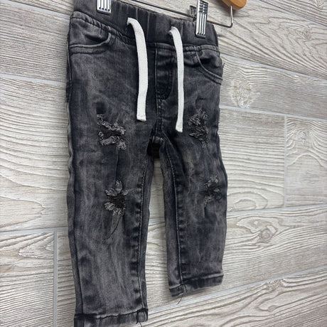Pull On Drawstring Distressed Ashton Jeans 6-12M