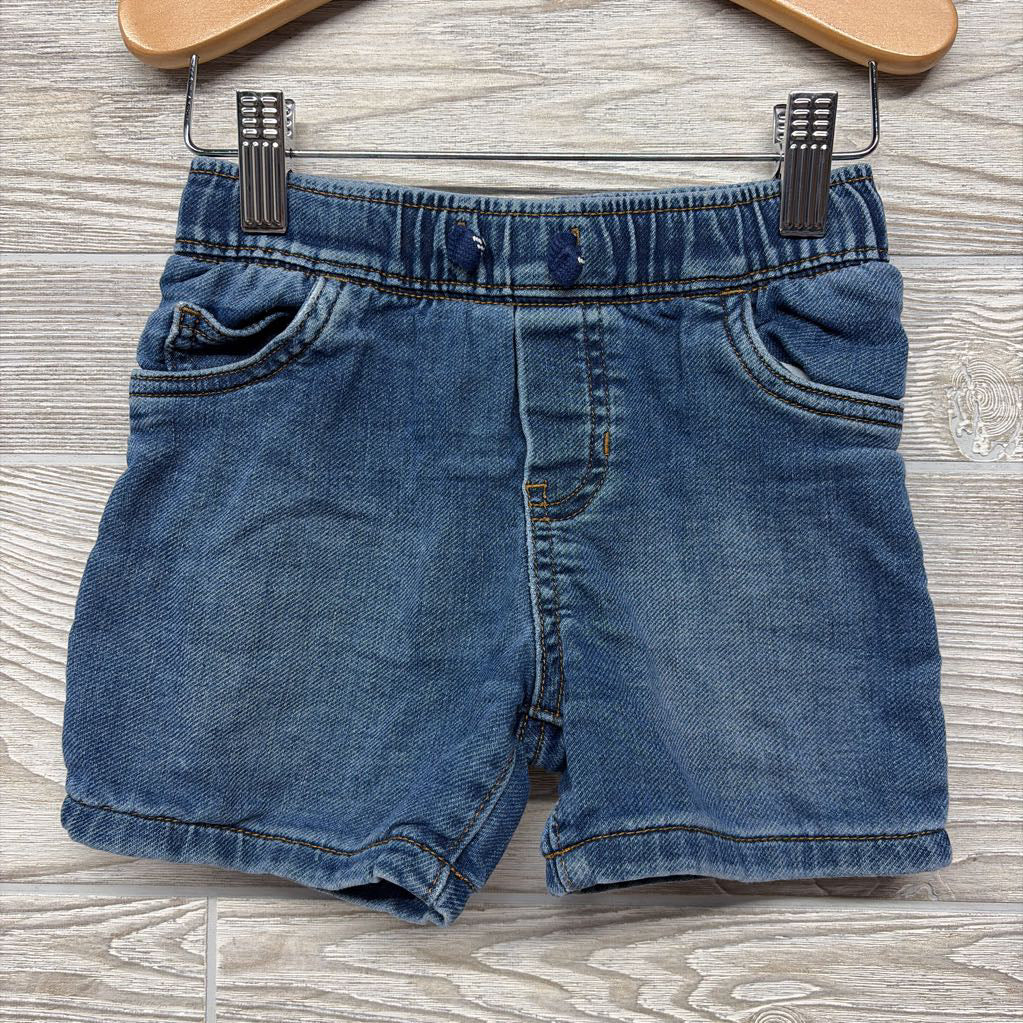 Pull On Drawstring Knit Denim Shorts 3T