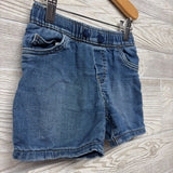 Pull On Drawstring Knit Denim Shorts 3T