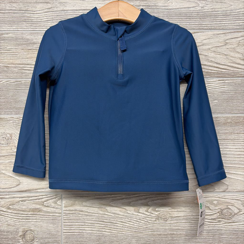 NEW LS 1/4 Zip Rash Guard & Swim Trunks Sharks 2T