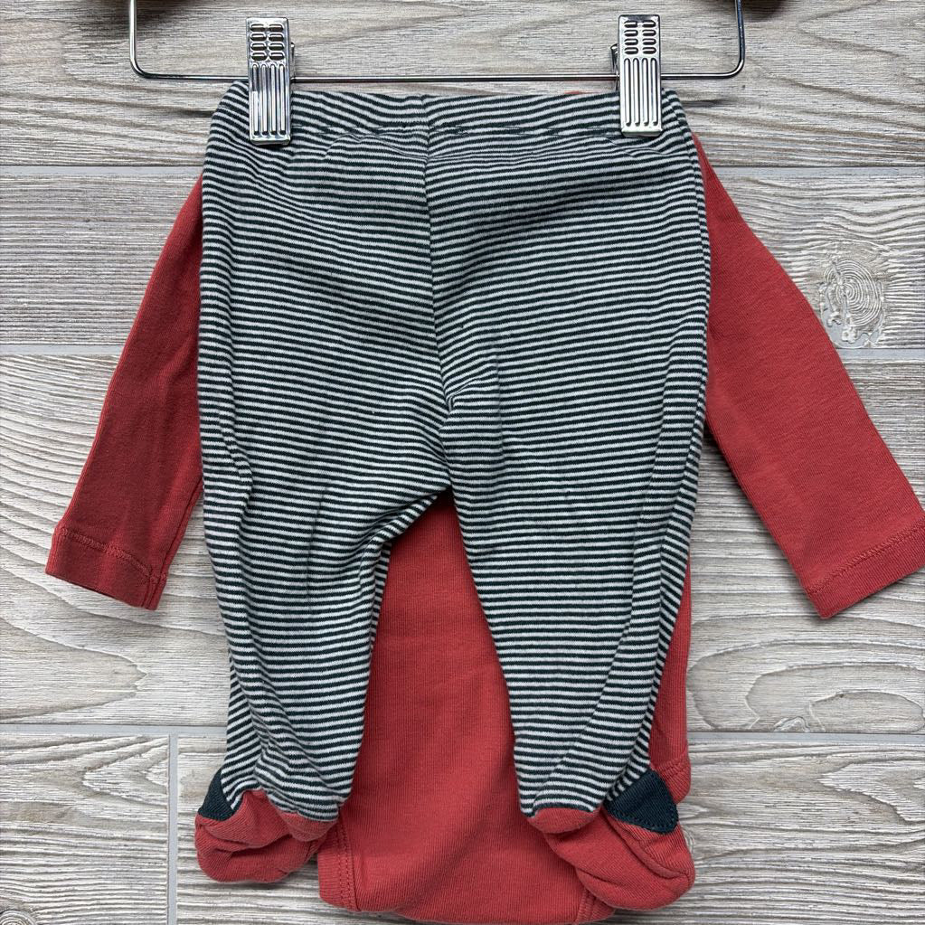 LS Bodysuit My Best Friend Has Paws & Footed Pants Stripes 3M