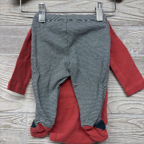 LS Bodysuit My Best Friend Has Paws & Footed Pants Stripes 3M