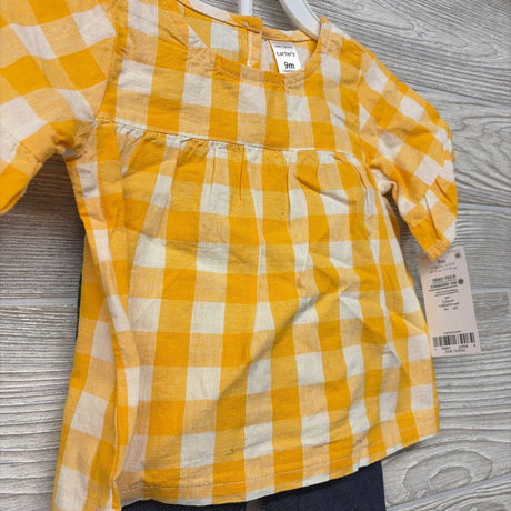 NEW Gingham Shirt & Leggings 9M