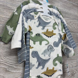 NEW 4 Pk LS Bodysuits Dinosaurs Stripes 6M