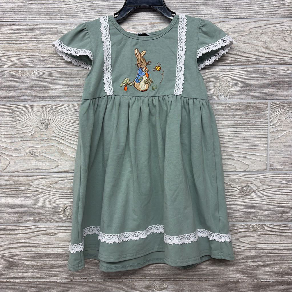NEW Cap Sleeve Dress Embroidered Rabbit 3