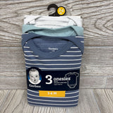 NEW 3 Pk Bodysuits Stripes Solid 3-6M