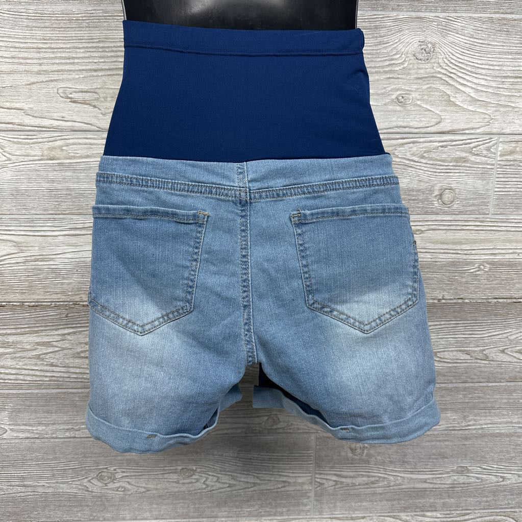 Full Panel Distressed Denim Shorts Medium