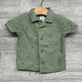 Button Up Shirt Bananas Monkeys Palm Trees 9M