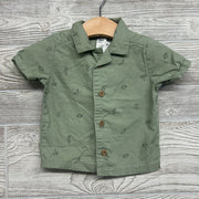 Button Up Shirt Bananas Monkeys Palm Trees 9M