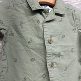 Button Up Shirt Bananas Monkeys Palm Trees 9M