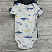 NEW 2 Pk Bodysuits Sharks Little One 6-9M