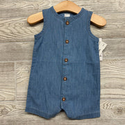 NEW Chambray Tank Button Up Shorty Romper 6M