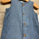 NEW Chambray Tank Button Up Shorty Romper 6M