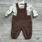 NEW Cord Overalls & LS Shirt Bears NB