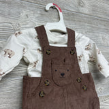NEW Cord Overalls & LS Shirt Bears NB