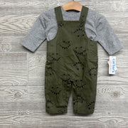 NEW Overalls & LS Shirt Dinosaurs 3M